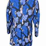 Bebe Vintage Women's Black Blue Size M jacquard Flower Jacket