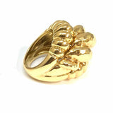 Estate size 7.5 18K Yellow Gold Twisted Dome Hammered Made in Italy Ring