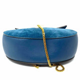Chloe 2017 Drew Medium Cerulean Saddle Bag Suede Crossbody