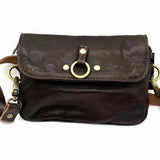 Magali Designs Brown Flap O Ring Leather Waist Bag