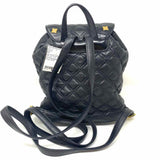MCM Gold Plated Medallions Black Quilted Leather BackPack