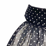 merci Women's Black Size L Mock Neck Polka Dot Sleeveless