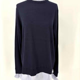 Ted Baker Kaarina Women's Navy Size L Layered Ruffled Sweater