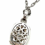 Judith Ripka 925 Sterling Silver Pendant 17" Oval Crystal Necklace