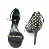 Saint Laurent Women's Black Size 38.5/8.5 Ankle Strap Leather Studded Sandals
