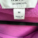 REISS Women's Purple Size M Asymmetrical Merino Wool Sweater