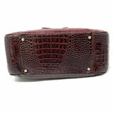 Brahmin Verona Burgundy Croc Embossed Leather Tote