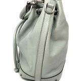 REBECCA MINKOFF Fiona Gray Crossbody Drawstring Leather Bucket Bag