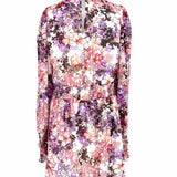 ungaro Women's Pink Purple Size M Long Sleeve Floral Dress