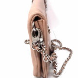 ZADIG&VOLTAIRE Light Pink Foldover Pebbled Leather Clutch