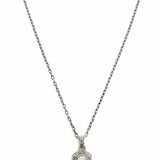 Judith Ripka 925 Sterling Silver Pendant 17" Oval Crystal Necklace