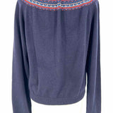 Kule Women's Navy Size S Crew Fair Isle Sweater