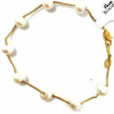 W. Lind 14K G.E. White Station Faux Pearl 8" Bracelet