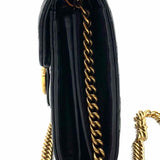 Gucci Black Quilted Marmont Leather Wallet on Chain Crossbody