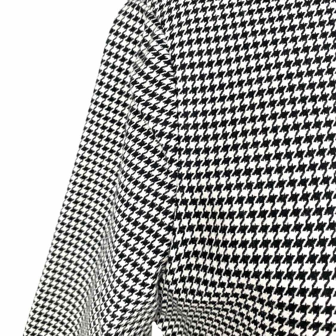 alice+olivia Women's Black White Size 14 1/2 Sleeve Houndstooth Dress