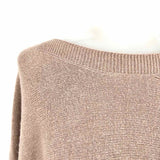 Jaki London Women's Beige Size S Dolman Sleeve Fringe Sweater