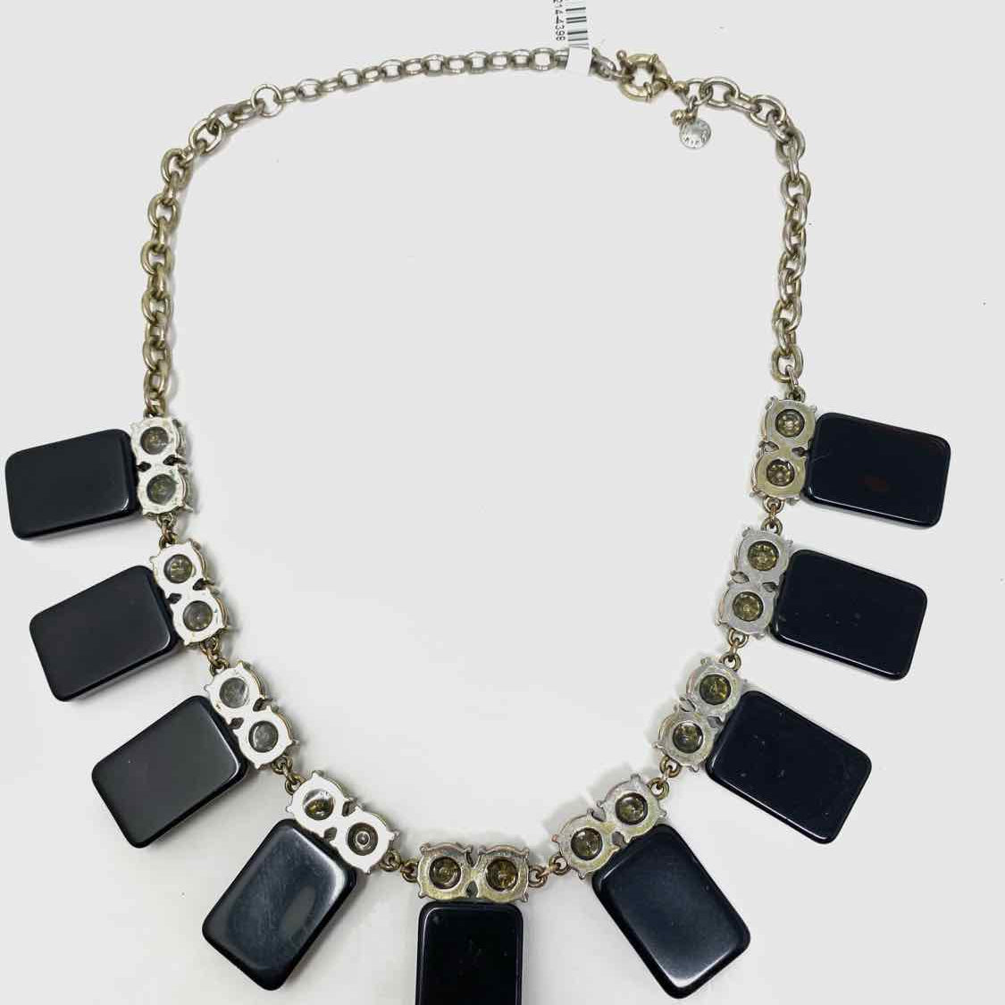 J Crew Black Elongated Statement Necklace