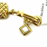 Liz Claiborne Gold Tone Reversible 20" Quilted Necklace