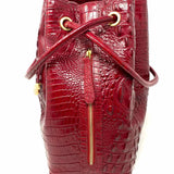 Brahmin Dana Melbourne Red Tote Croc Embossed Bucket Bag