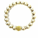 LAGOS 925 & 18K Two-tone Stretch Ball Link Caviar Bracelet