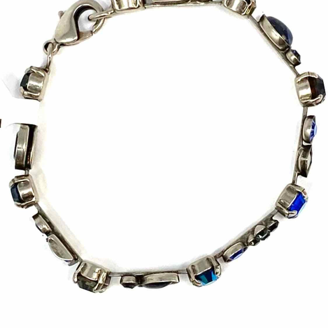SORRELLI Blue Silver Tone 7" Crystal Bracelet