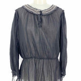Elizabeth and James Women's Black Size S Drop Waist Cotton Long Sleeve