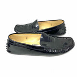 TOD'S Women's Black Size 9 Slip on Patent Leather Loafers