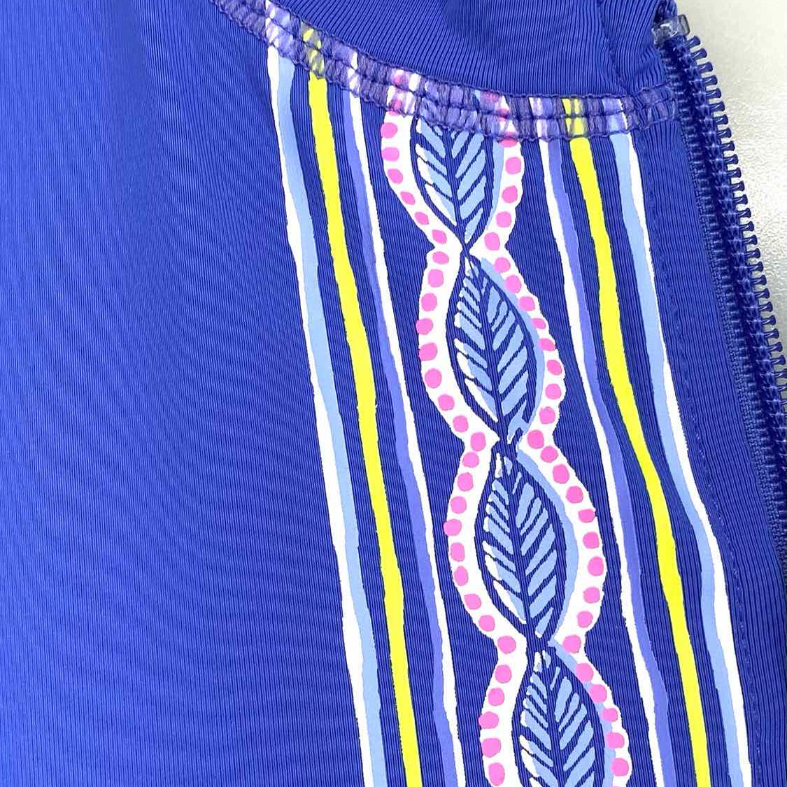 Lilly Pulitzer Women's Blue Size S 1/2 Zip leaves ATHLETIC Long Sleeve