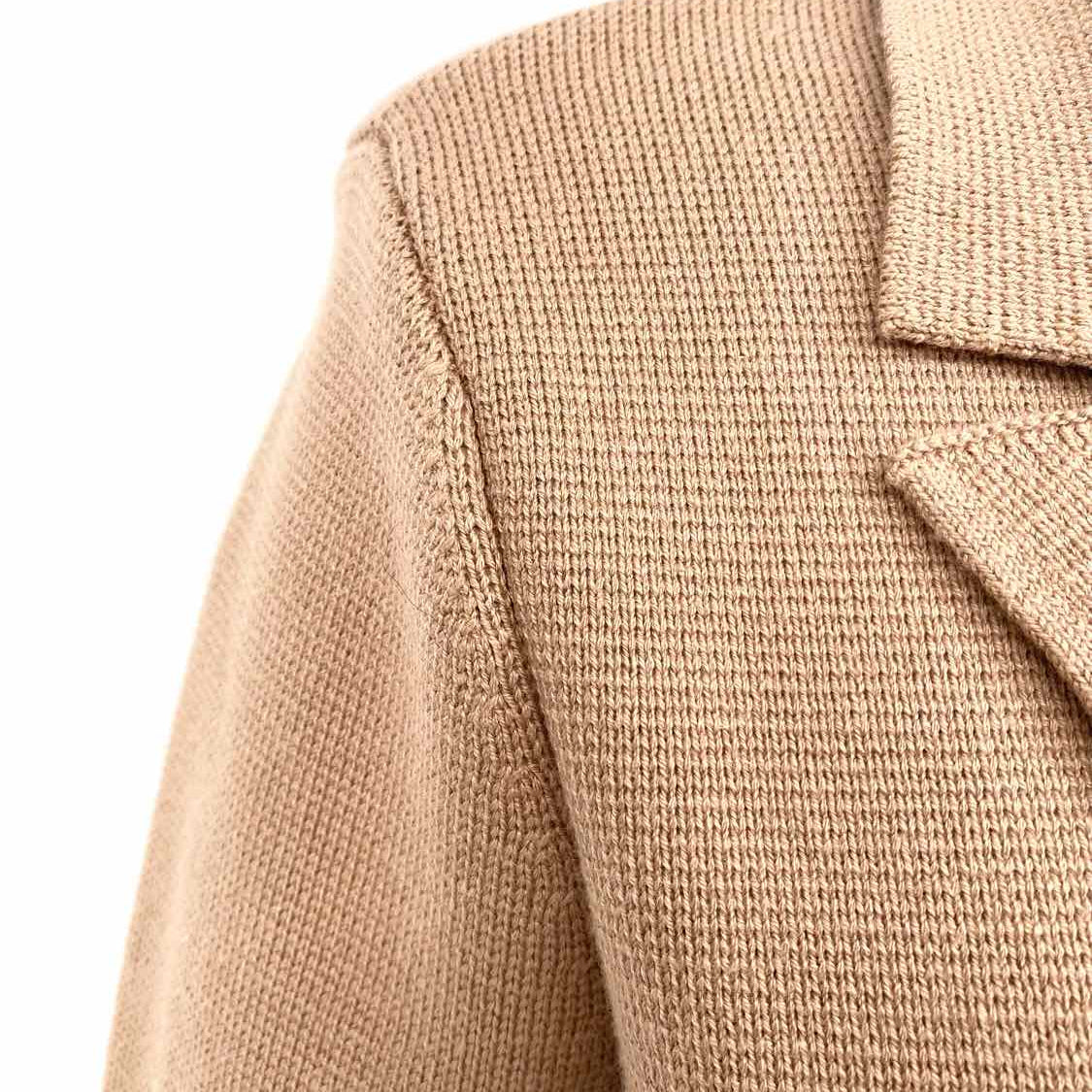 L'AGENCE Sofia Women's Brown Size L Double Breasted Knit Blazer