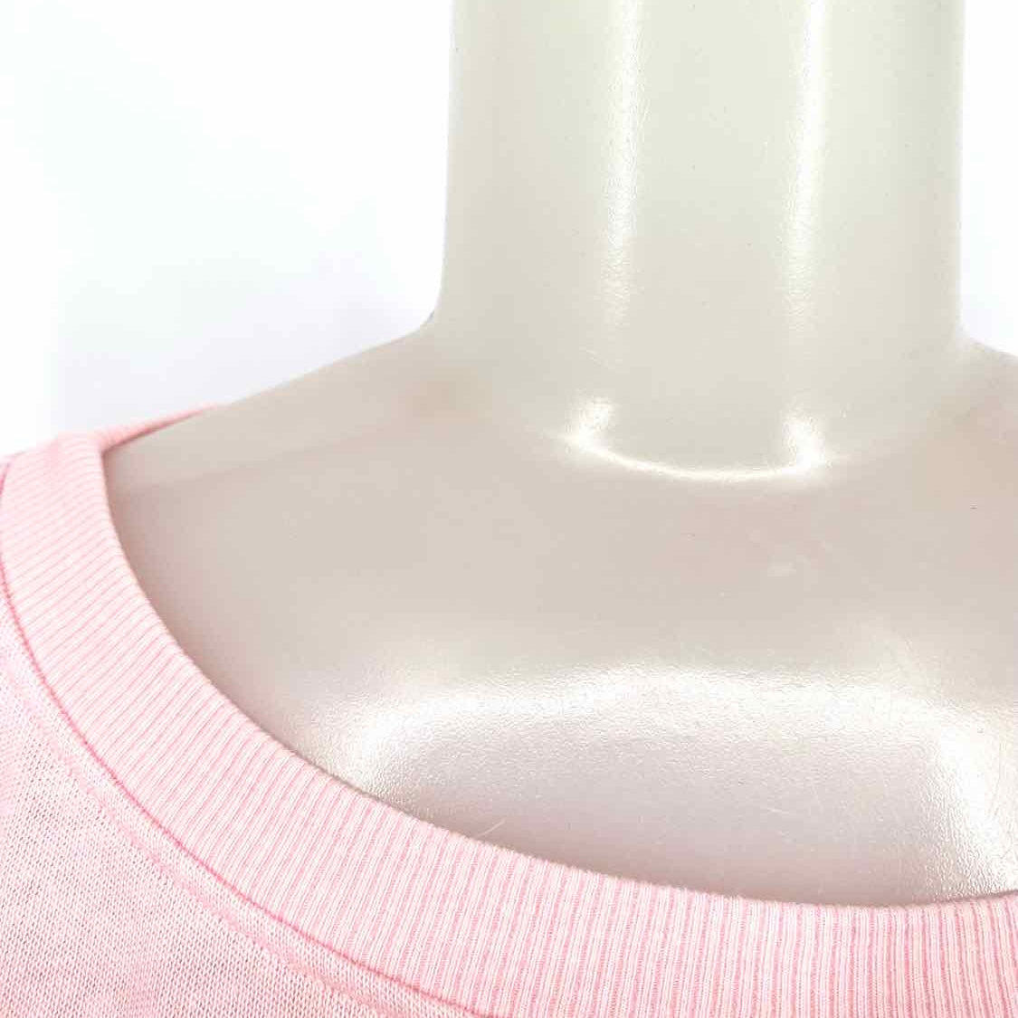 SUNDRY Women's Pink Size 12/L Boatneck Smocked Long Sleeve