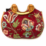 Isabella Fiore Vintage Red Brown Floral Tote
