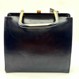 Amity Black Top Handle Leather Satchel