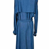 ELLE SASSON Women's Blue Size 6 Double Breasted Trenchcoat