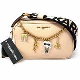 Karl Lagerfeld Beige Camera Bag Charm Crossbody