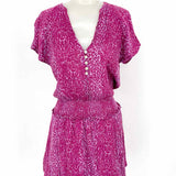 Rails Karla Women's Pink Size S mini Smocked  Leopard Print Dress