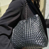 Bottega Veneta Black Square Intrecciato Quilted Leather Tote
