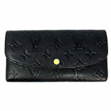 LOUIS VUITTON 2016 Emilie Black Envelope Empreinte Leather Made in Spain Wallet