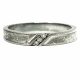 Estate size 10.5 925 Sterling Silver Band Diamond Ring