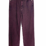 rag & bone Women's Burgandy Red Size 27/4 Wide Leg Jeans