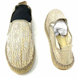 Free People Women's Cream/Light Pink Size 41/10 Slip on Lace Flats
