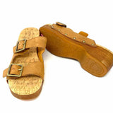 Kork-Ease Women's Light Brown Size 9 Clog Leather Platform Sandals