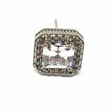 .925 Sterling Silver Stud Cubic Zirconia Earrings