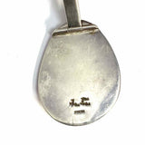 Navajo Larry Castillo Sterling Silver 19.25" Coral Tear Drop Necklace