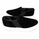 Vince Warren Women's Black White Size 7.5 Slip Suede Platform Sneakers