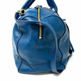 Tory Burch Brody Blue Boston Pebbled Leather Satchel