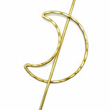 Gold Tone Moon Hammered Hair Clasp