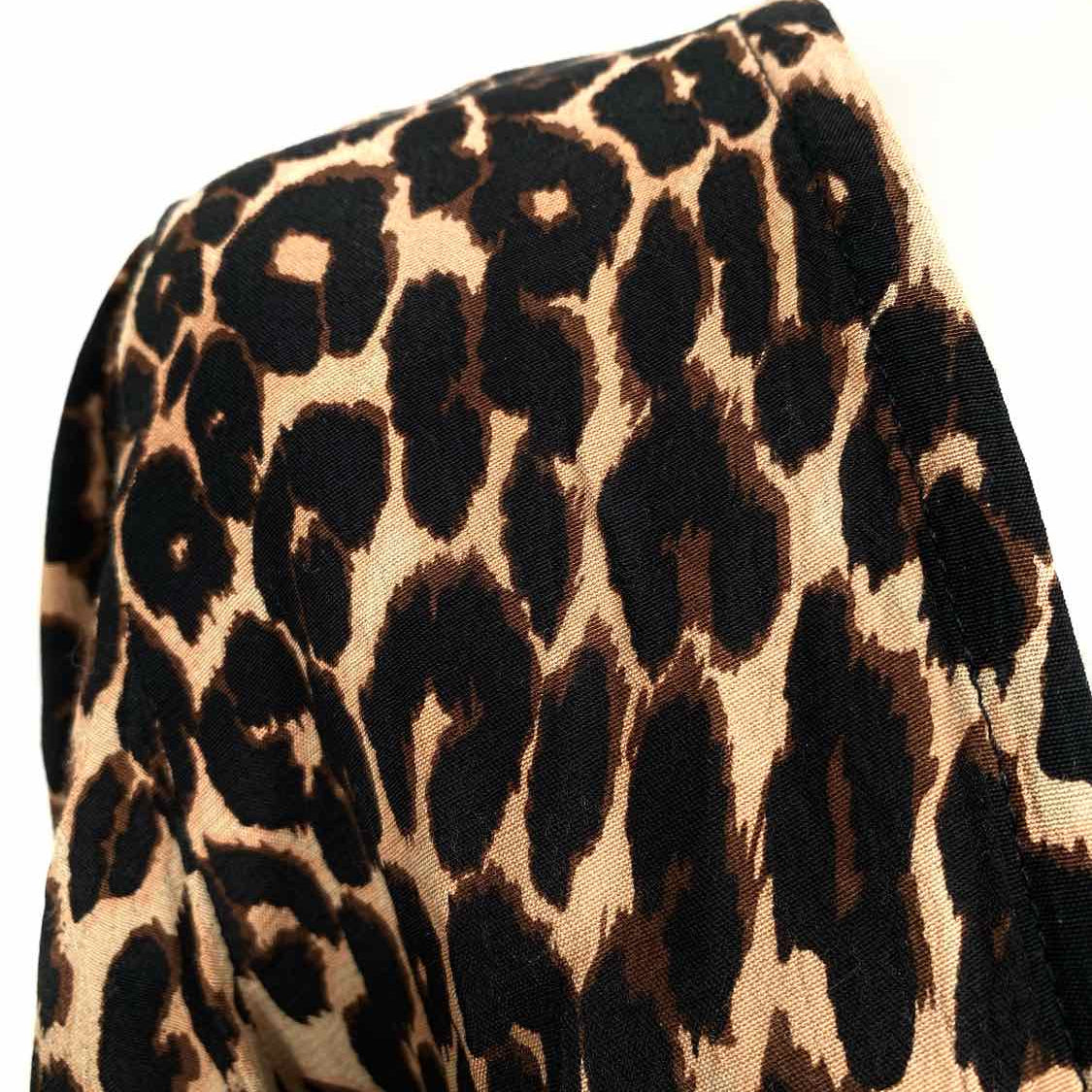Faithfull The Brand Women's Black / Brown V-Neck Leopard Size 4 Dress