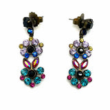 SORRELLI Multi-Color Dangle Floral Crystal Earrings