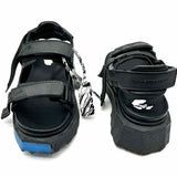 Off-White Trek Strap Sponge Women's Black Sz 36/5.5 Buckle Leather Logo Sandals