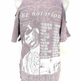 Women's Biggie Smalls Purple Size S cold shoulder Distressed Graphics T-shirt